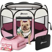 Corral para Mascotas Persure Interior/Exterior para Perro Gato Rosa Pequeño