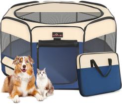 Corral para perros Aivituvin portátil plegable con bolsa de transporte azul talla M
