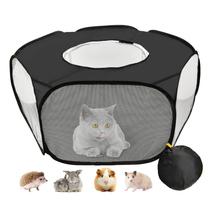 Corralito JIMEJV Impermeable para Cobayas y Pequeños Animales Negro