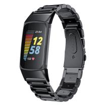 Correa de acero inoxidable negra para Fitbit Charge 5