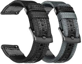 Correas para Reloj Olytop Galaxy 46mm de Nylon para Samsung Negro+Gris