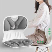 Correção De Postura Cadeira Apoio Lombar Almofada Assento Escritório Casa Home Office Prático