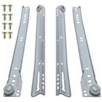 Corrediça Branca Para Gaveta De 40cm 4 Pedaços + Parafusos