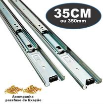 Corrediça Gaveta Trilho Telescópico 35cm Par C/ Parafusos
