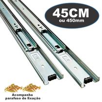Corrediça Gaveta Trilho Telescópico 45cm Par