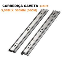 Corrediça Gaveta Trilho Telescópico LIGHT 300MM (30CM) PAR