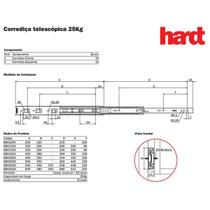 Corrediça Telescópica 2 Pares 40CM Ligth 25kg H35 Hardt
