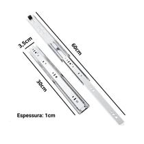 Corrediça Telescópica gaveta H35 300MM Albras Light 25kg