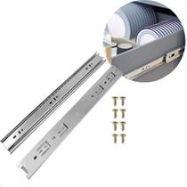 Corrediça Telescópica Mini Par Light Trilho De Gaveta 35cm