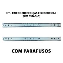 Corrediça Telescópica (Parcial) 40 cm - Para Móveis - 1 Par