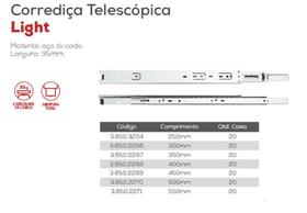 Corrediça Trilho Telescopico Para Gaveta 25Cm Par