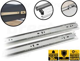 Corrediças Telescópica Para Gaveta C/ Abertura 25cm Par 30kg