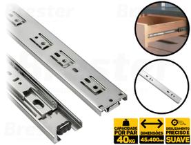 Corrediças Telescópica Para Gaveta C/ Abertura 40cm Par 30kg Corrediças Telescópica Para Gaveta C/ Abertura 40cm Par 30kg