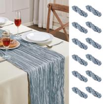 Corredor de mesa AGIRL Boho Dusty Blue 89x305 cm, pacote com 12