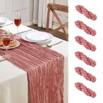 Corredor de mesa AGIRL, pacote com 6, rosa, 89x305 cm, Boho Sheer