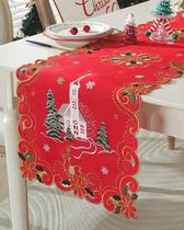 Corredor de mesa AILUOQI de Natal bordado com 180 cm de comprimento