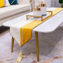 Corredor de mesa Avigers Decorative Luxury, amarelo, branco, ouro