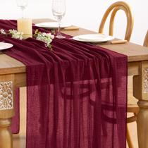 Corredor de mesa DeZerlor Burgundy Cheesecloth 89x305 cm, pacote com 4