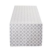 Corredor de mesa DII Lattice 14x108cm Algodão Cinza