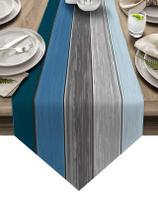 Corredor de mesa FAMILYDECOR Serapilheira, linho rústico, 183 cm, azul/cinza Corredor de mesa FAMILYDECOR Serapilheira, linho rústico, 183 cm, azul/cinza