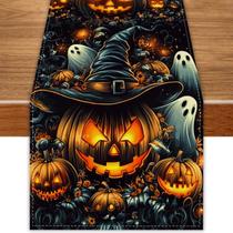 Corredor de mesa FARMNALL Black Pumpkins Ghost Halloween 228cm