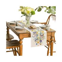 Corredor de Mesa Floral Rústico (35x185cm) - Decorativo para Cozinha, Jantar e Festas