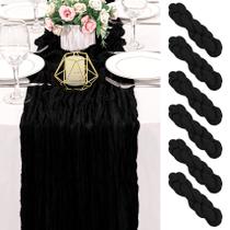 Corredor de mesa Gezecloth HAISIWLKJ preto de 10 pés/3 m - pacote com 6