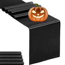 Corredor de mesa Hahuho Satin Black 30x275cm para casamento, pacote com 5