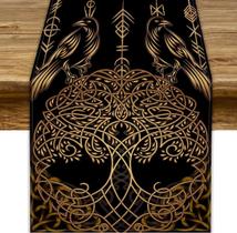 Corredor de mesa JanjCurt Tree of Life Golden Viking Raven 33x305cm