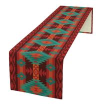 Corredor de mesa Llylumty Aztec Ethnic Linen 33cm x 184cm