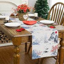 Corredor de mesa Llylumty Chinese Ink Mountain Zen Style 33x152cm