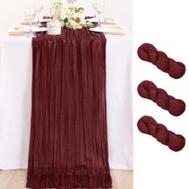 Corredor de mesa MLMC Burgundy Red 89x305 cm, pacote com 3