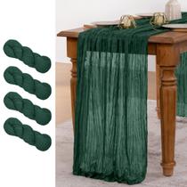 Corredor de mesa MLMW 160", gaze, algodão, verde esmeralda, pacote com 4