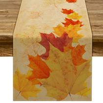 Corredor de mesa Pudodo Linen Maple Leaves Fall 33x183cm Corredor de mesa Pudodo Linen Maple Leaves Fall 33x183cm