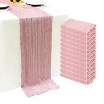 Corredor de mesa Seveups com 12 pacotes de gaze rosa 55x300 cm Corredor de mesa Seveups com 12 pacotes de gaze rosa 55x300 cm