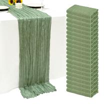 Corredor de mesa Seveups, pacote com 20 unidades, gaze verde sálvia, 55x300 cm Corredor de mesa Seveups, pacote com 20 unidades, gaze verde sálvia, 55x300 cm