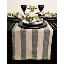 Corredor de mesa Solino Home Cabana Stripe Linen com 3 m de comprimento