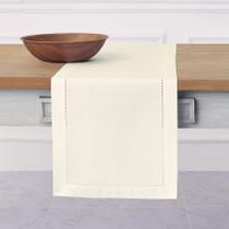 Corredor de mesa Solino Home Ivory Algodão Linho 275x35cm