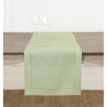 Corredor de mesa Solino Home Linen verde sálvia com 229 cm de comprimento, 100% linho