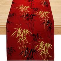 Corredor de mesa TOLTUQE com estampa de bambu japonês asiático zen 33x229cm Corredor de mesa TOLTUQE com estampa de bambu japonês asiático zen 33x229cm