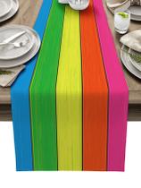 Corredor de mesa Vandarllin Rainbow 33x305cm Algodão e Linho