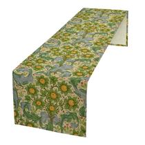 Corredor de mesa verde com design original Yearn Jear William Morris Corredor de mesa floral vintage para decoração de mesa de jantar 13 x 120 polegadas