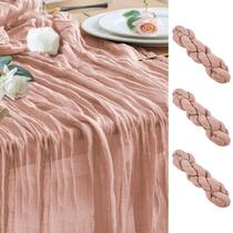 Corredor de mesa Wokceer Cheesecloth, pacote com 3, 9x305 cm, rosa empoeirado Corredor de mesa Wokceer Cheesecloth, pacote com 3, 9x305 cm, rosa empoeirado