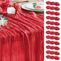 Corredor de Mesa Wokceer de Gasa para Queso 10 pies Rojo para Navidad x12