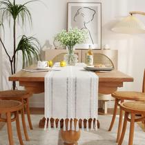 Corredor de mesa Wracra Rustic Hemstitch, linho, 183 cm, marfim