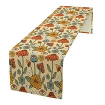 Corredor de mesa XBDDZSW Retro 70s Mushroom 33x305cm de linho