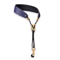 Correia azul de cordinha para Saxofone com gancho dourado Correia azul de cordinha para Saxofone com gancho dourado