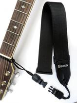 Correia Basso QR V 04 Nylon Preto Com Cardão Para Violão 5cm