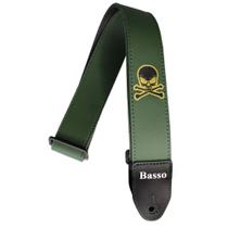 Correia basso sintético violão guitarra cavaquinho baixo ukulele cinta alça estampada caveira militar ajustável reforçada
