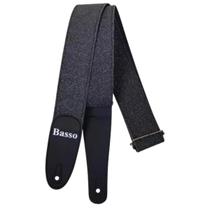 Correia Basso Tecido EX40 5cm Porus Preto Gliter Furtacor